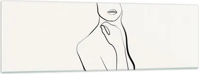 Produktbild von Bilder auf glas - Einteilig - Frau Skizze Zeichnung - 160x50cm - Glasbilder - Wandbilder - Bilder - zum Aufhängen bereit - Wanddekoration aus Glas - Glas Bilder - Wandbild auf Glas - GAB160x50-5045