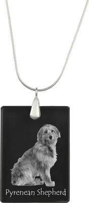 Immagine prodotto di Pastore dei Pirenei - Ciondolo in cristallo con cane, collana in argento con foto, ciondolo personalizzato del marchio Art-Dog
