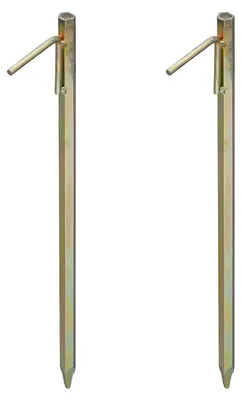 Image de TRANKIELO® - Coffret de 2 piquets de sol XXL - Ancrages pour sols durs - 51 cm - Couleur or