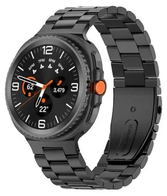Produktbild von By Qubix Edelstahl-Gliederarmband - Schwarz - passend für Samsung Galaxy Watch 8 Classic - 46 mm