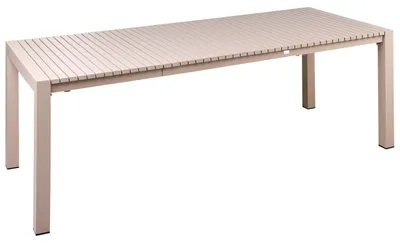 Produktbild von BELIANI Ausziehbarer Gartentisch Sandbeige Aluminium Metall 160/220 x 90 cm Rechteckig mit Ausziehfunktion Moderner Stil Outdoor Gartenmöbel