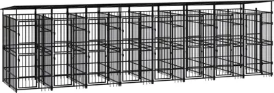 Immagine prodotto di Gabbia per Cani da Esterno con Tetto in Acciaio 14,75 m²