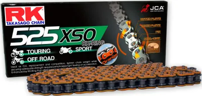 Zdjęcie produktu dla RK Chain 525 Xso 118 N Orange/Black Open