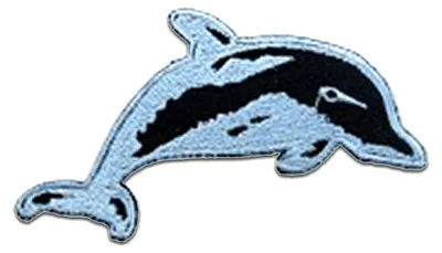 Produktbild von Delfin Tier - Aufnäher, Bügelbild, Aufbügler, Applikationen, Patches, Flicken, Zum Aufbügeln, Größe: 9.6 x 5.1 cm