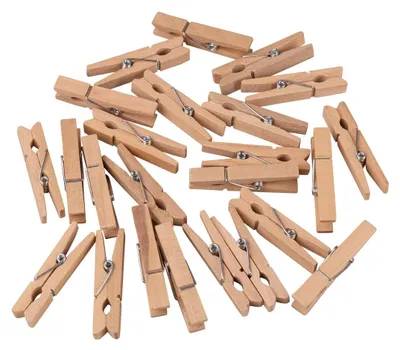 Immagine prodotto di Mollette in legno per bucato - 4,5 cm - Legno  100% - Naturale - 24 pezzi