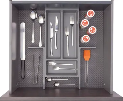Produktbild von Ninka Besteckeinsatz mit Trenner Basis-Set 4 Tiefe 500/550mm, dunkelgrau