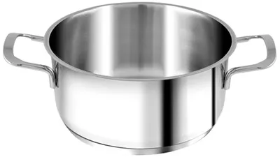 Edelstahl-Kasserolle 26 cm, 2 Griffe, Induktionsboden, ofenfest