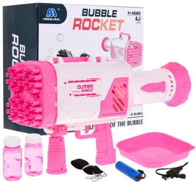 Produktbild von Seifenblasenmaschine  für Kinder ab 3 Jahren, rosa + Seifenblasenflüssigkeit