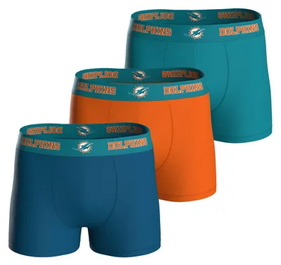 Produktbild von NFL Herren Boxershorts, 3er Pack - NFL Teams, Boxers, Football, Logo, Baumwollmischung Miami Dolphins M