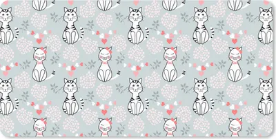 Produktbild von MuchoWow® Mauspad Mousepad Muster - Katze - Herz - Mädchen - Kinder - Mädchen 60x30 cm - Mousepads - Maus Mat - Pad - Mausunterlage - Nachhaltig