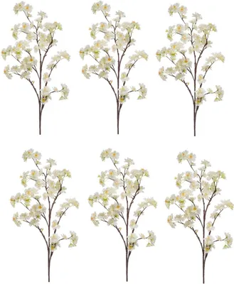 Produktbild von 6er Set künstliche Kirschblüten Magnolie creme weiß H. 120cm Emerald Kunstblumen