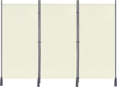 Produktbild von YARDIN Paravent Trennwand 275 x 180 cm Stoff Raumteiler 3 Teilig Balkon Sichtschutz Klappbar Freistehend Stellwand Faltbar Garten Büros Beige