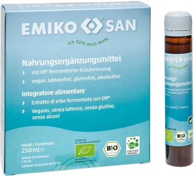 Produktbild von EMIKOSAN, Reiseset 10 x 25 ml Bio Nahrungsergänzungsmittel