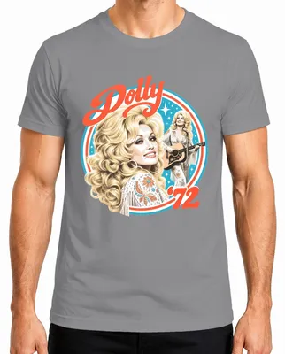 Zdjęcie produktu dla Koszulka męska, kolor szary, rozmiar L, z motywem Dolly Parton, ikony country, w stylu retro, z motywem Nashville