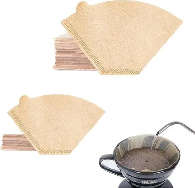 Immagine prodotto di Set di filtri per caffè, 120 pezzi, filtri a V, filtri in carta per caffè - Accessori per filtri manuali