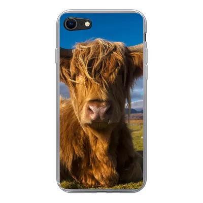 Produktbild von MuchoWow® Handyhülle Schutzhülle Hülle für iPhone 7 Schottische Highlander - Tiere - Gras Silikon Softcase Handy Hülle - Kartenhalter