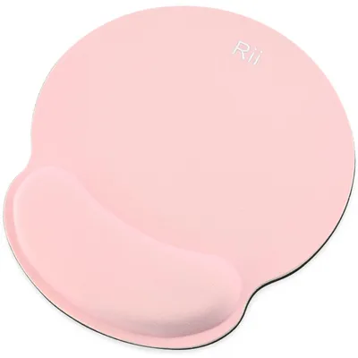 Zdjęcie produktu dla Podkładka pod mysz z podparciem dla dłoni, ergonomiczna i antypoślizgowa, różowa, 24,8 x 21 x 2,3 cm
