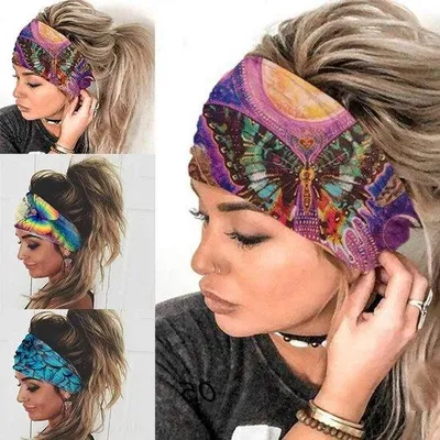 Immagine prodotto di Famanu Fasce per capelli per yoga - Traspiranti, elastiche, antiscivolo - confezione da 3 con design eleganti