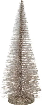 Produktbild von Tannenbaum künstlich mit Holzfuß und Glitzer 30cm rosa