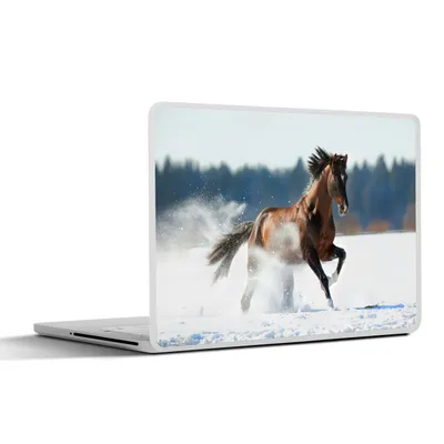 Produktbild von MuchoWow® Laptop Aufkleber Sticker Cover Pferd - Schnee - Winter 40x30 cm - Laptop Dekoration - Selbstklebend
