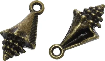 30 Charm Anhänger Seeschnecke, 22 x 11 mm, bronze
