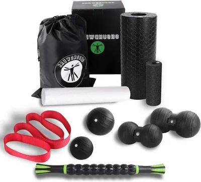 Produktbild von Famanu Foamroller Set - 10-teiliges Faszien-Set mit Foam Roller und Massageroller