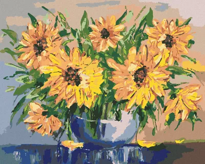 Produktbild von Zuty - Malen nach Zahlen - SONNENBLUMEN IN EINER VASE, 40x50 cm, ohne Keilrahmen
