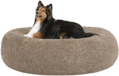 Produktbild von Orthopädisches Hundebett rund 80 cm Ø Kameelbraun Waschbar