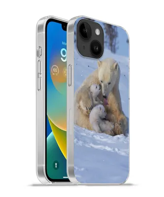 Produktbild von MuchoWow® Handyhülle Schutzhülle Hülle für Apple iPhone 14 - Softcase Eisbären - Schnee - Weiß Silikon Softcase Handy Hülle - Mobiltelefonhülle