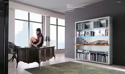 Immagine prodotto di Libreria Libreria in legno Scaffale da ufficio autoportante Elegante libreria marrone Nuovo