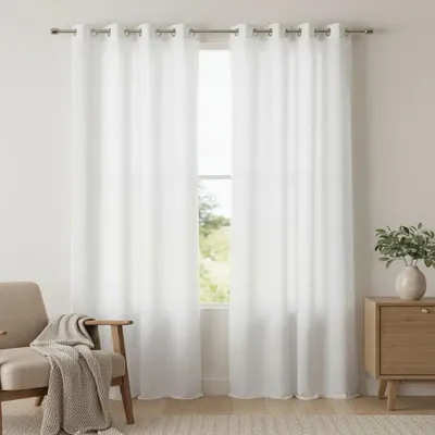 Productafbeelding van Polyester gordijn, wit - 140 x 240 cm