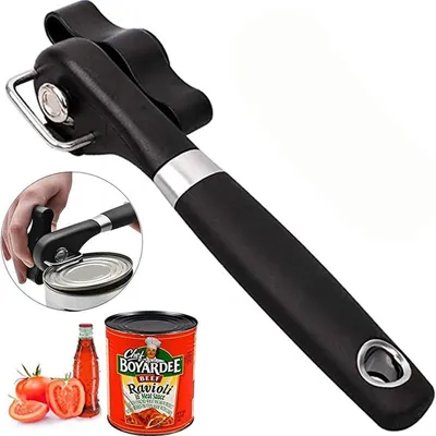 Produktbild von Sicherheits Dosenöffner Edelstahl, Seitenschneidender Can Opener mit Glattem Rand, Ergonomischer Rutschfester Griff