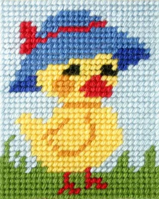 Productafbeelding van Haakset "Mijn eerste borduurwerk", Kip, 17x20,5 cm