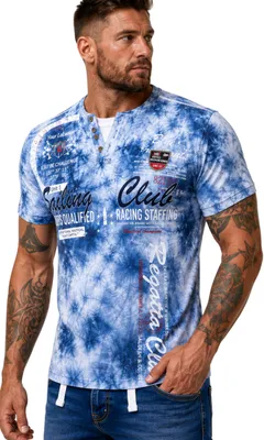 Produktbild von Herren T-Shirt | Sommershirt | Batik Optik | 2879 Indigo Blau L