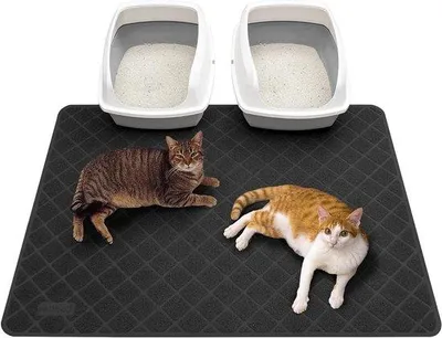 Produktbild von Famanu Katzenstreumatte - Wasserfest, rutschfest und leicht zu reinigen - Schwarz