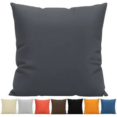 Produktbild von Textom Kissenbezug 40x40 cm 100% Baumwolle Dekokissen Bezug mit Reißverschluss grau