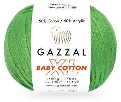 Obrázek produktu pro Příze Gazzal Baby Bavlna XL 3448, zelená - pro pletení a háčkování