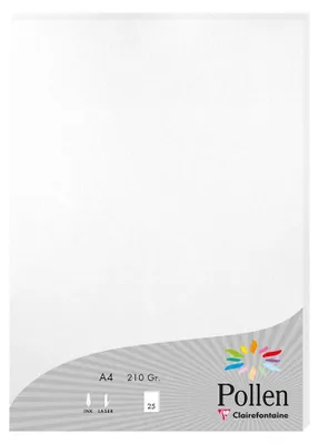 Produktbild von Clairefontaine Papier A4 Pollen 210g perlm weiss 25Bl