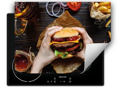 Produktbild von DarHaus Herdabdeckplatte 80x52 cm Anti Rutsch Matte Aufrollbar, Hamburger