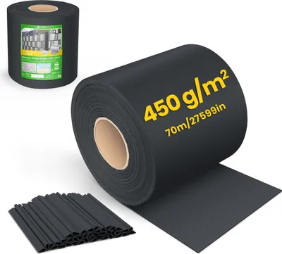 Produktbild von VOUNOT® PVC Sichtschutzstreifen für Doppelstabmatten 70m x 19cm, 40 Befestigungsclips, Schwarz