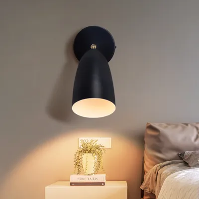 Immagine prodotto di ZMH lampada da parete per interni lampada da parete nera vintage camera da letto faretto da parete GU10 lampada da corridoio cucina lampada da parete orientabile retrò senza lampadina