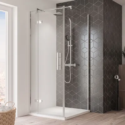 Produktbild von Breuer Avanta Seitenwand 900 alu chromeffekt Klarglas inkl. CER teilgerahmt für Drehtür Typ 2172/2173
