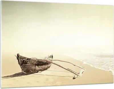 Produktbild von Bilder auf glas - Einteilig - £ódŸ Wrack Meer - 120x80cm - Glasbilder - Wandbilder - Bilder - zum Aufhängen bereit - Wanddekoration aus Glas - Glas Bilder - Wandbild auf Glas - GAA120x80-5123