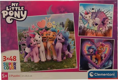 Produktbild von Clementoni My Little Pony Puzzle 3 x 48 Teile - Puzzle Disney 32 x 22 cm fr Kinder ab 5 Jahre - buntes Kinderpuzzle mit besonderer Leuchtkraft & Farbintensitt 25322