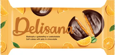 Zdjęcie produktu dla Delisana Ciastka Z Galaretką Pomarańczową 135G