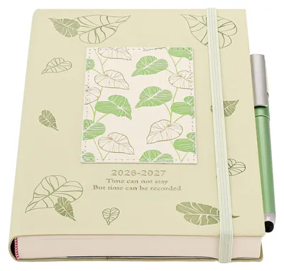 Imagen del producto de Agenda académica 2026-2027, formato A5, con una página por día, color verde
