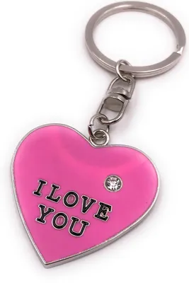 Immagine prodotto di Onwomania ciondolo portachiavi I love you lettering amore coppia strass rosa argento ciondolo portachiavi