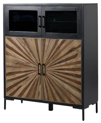 Produktbild von MASSIVMOEBEL24.DE Highboard Sheesham 120x45x145 schwarz lackiert SUN #103