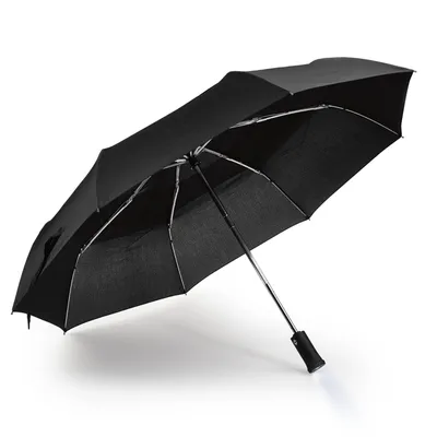 Produktbild von Regenschirm Windresistent mit LED Licht Schwarz 100cm Taschenschirm Inkl. Schirmhülle Sturmsicher Regen Schirm Automatisch