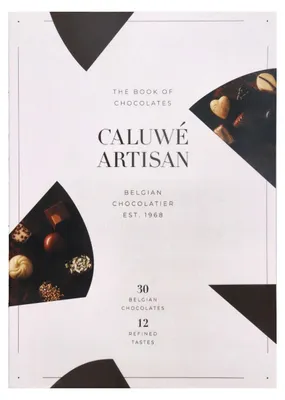 Immagine prodotto di Caluwé Artisan Chocolate Book 385g – mix di praline fatto a mano, cioccolato finissimo